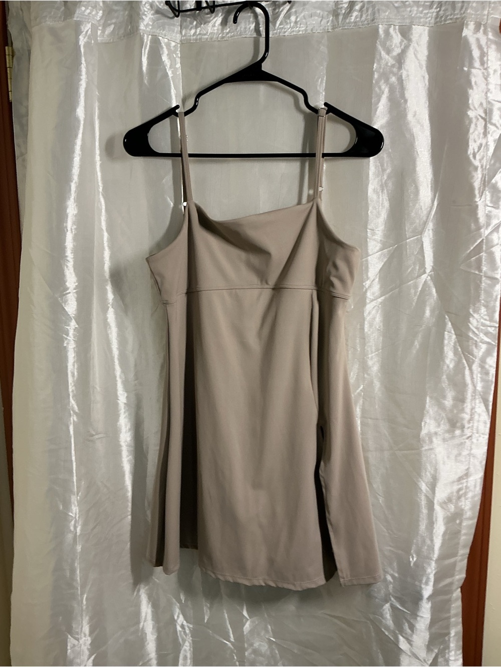 Women's Beige Skort Dress with Spaghetti Straps